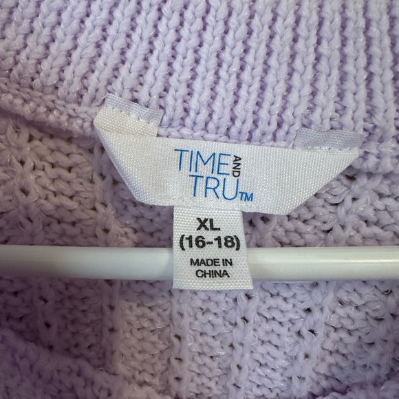 Time and Tru Light Purple Women's Sweater - Picture 3 of 3